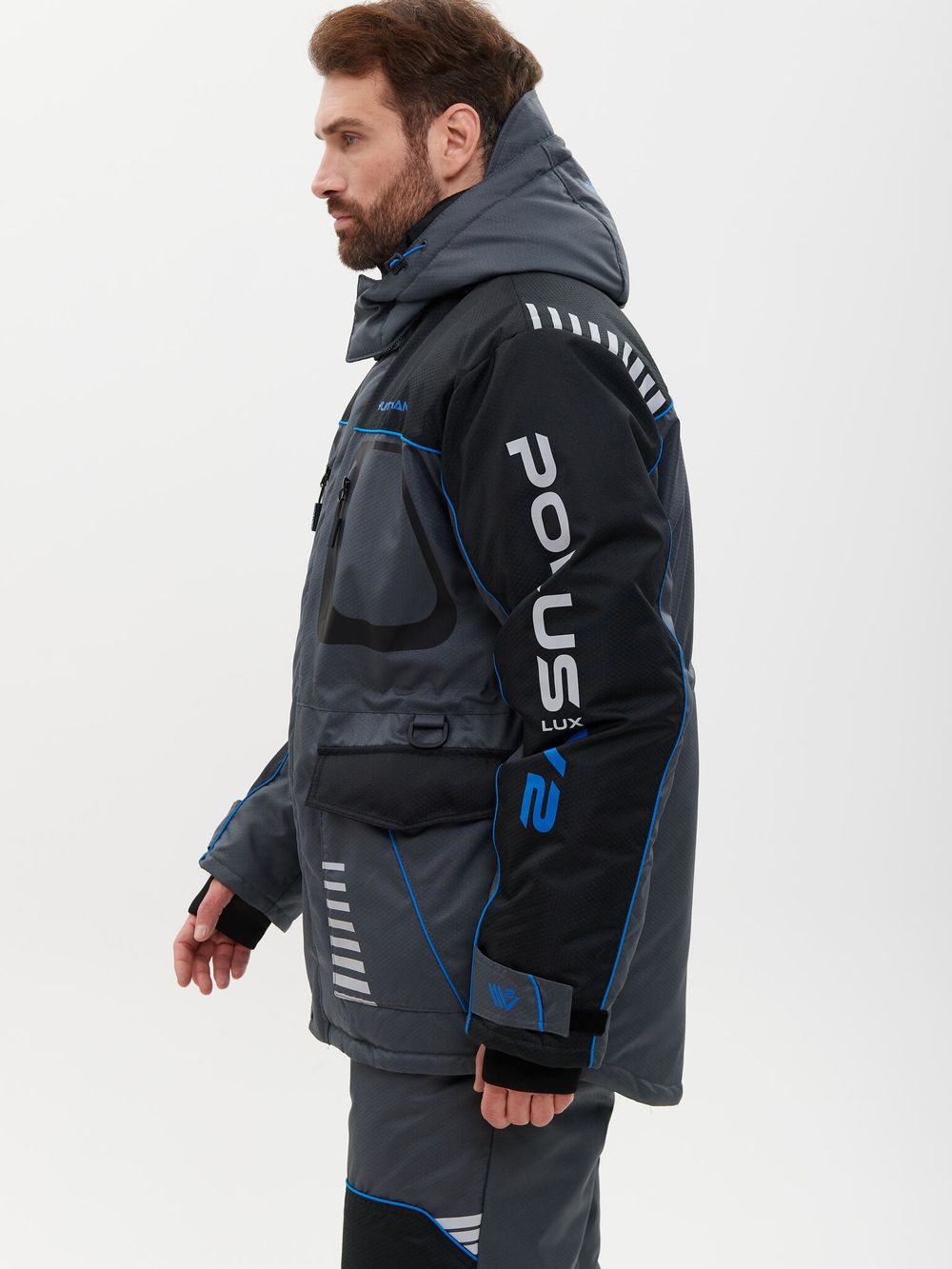 Костюм зимний Полюс LUX V-2 ткань Cell цвет Серый/Черный