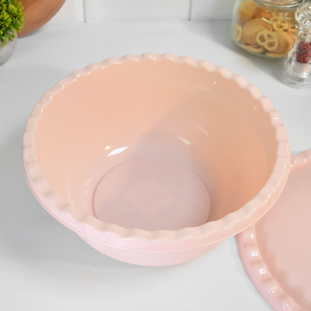 Миска 5л круглая с крышкой, чайная роза