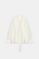 Рубашка из атласа с завязками ZW COLLECTION - ZARA