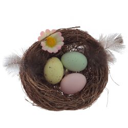 GAEM Изделие декоративное (вставка) "Гнездо пасхальное" (8*7*3) (блок 12 шт), L7 W7,5 H22 см, 2в.