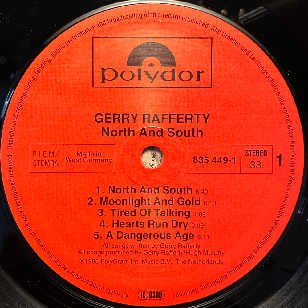Gerry Rafferty - North & South (Германия 1988г.)