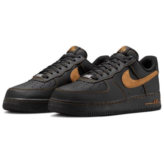 Nike Air FORCE 1 Кроссовки для скейтбординга Низкие Кроссовки Черный/коричневый Умбра Унисекс