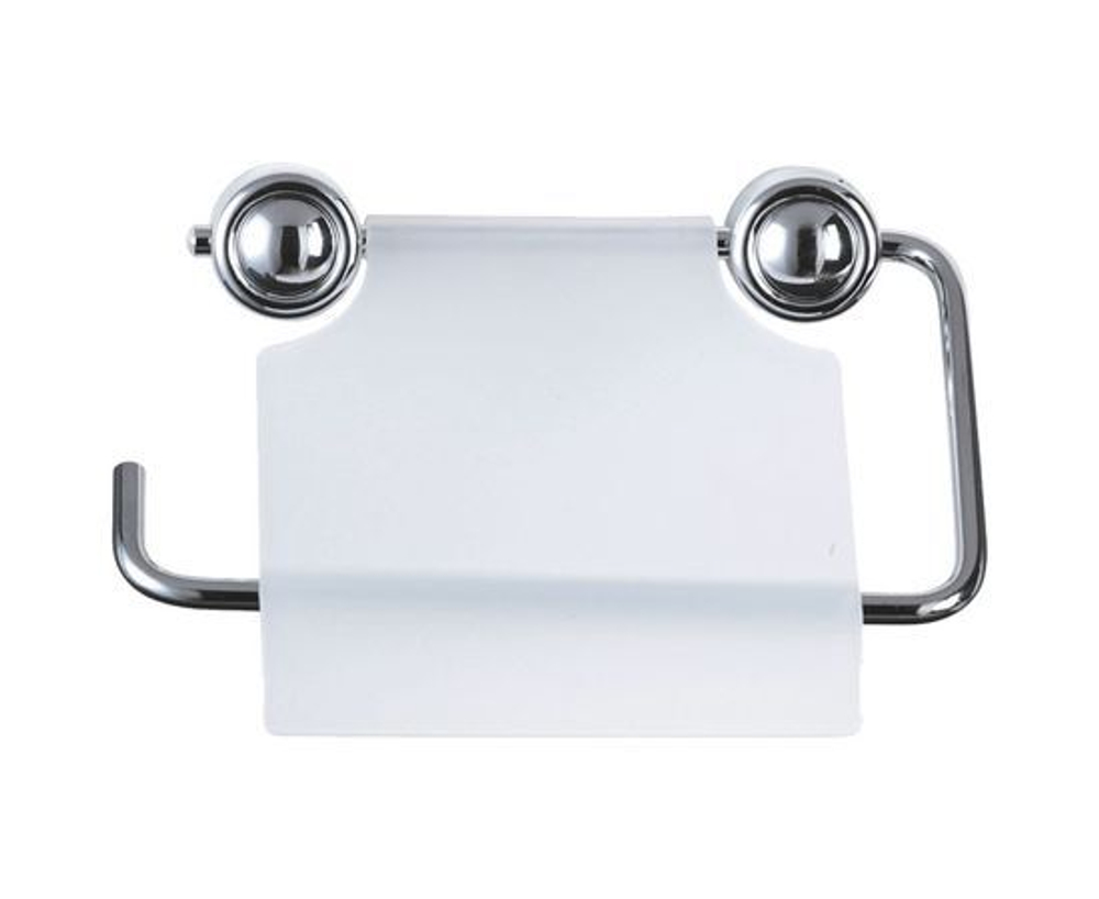 Держатель для туалетной бумаги, хром, пластик, крепление шуруп, Рыжий Кот