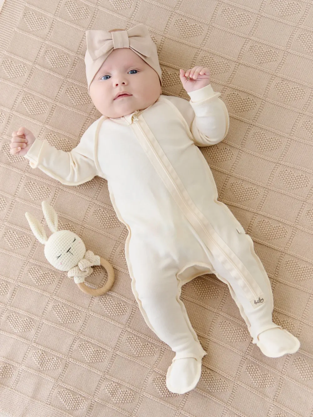 Пижама-слип с закрытой ножкой "Топлёное молоко" 0+