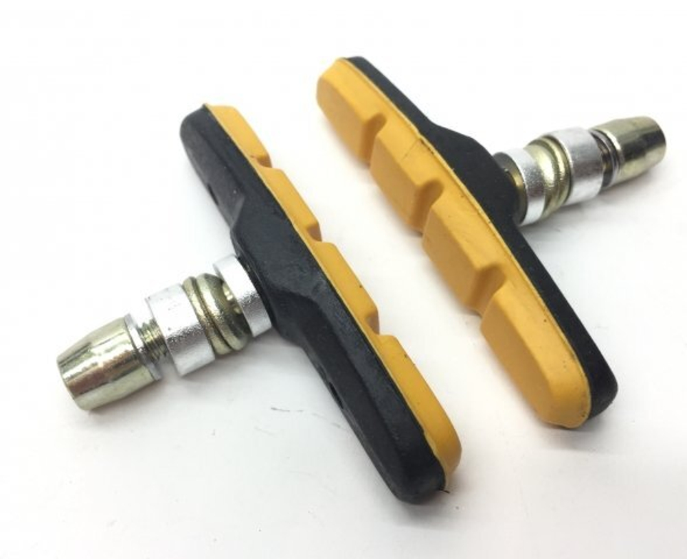 Колодки тормозные "Ashima" для V-brake, 70мм. Чёрно-жёлтые.  AP47V-T-AL