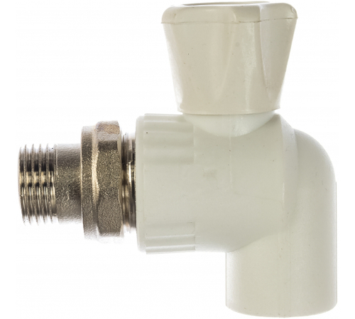 Кран радиаторный угловой 25х3/4* белый