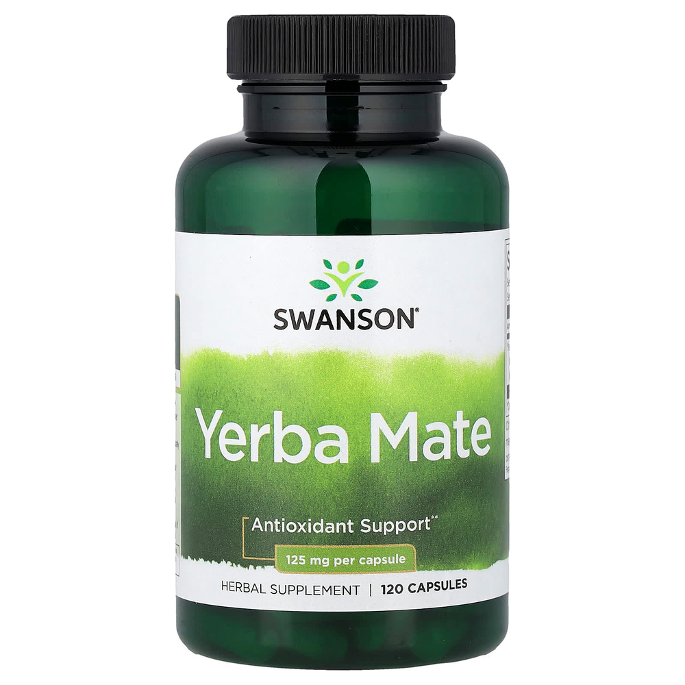 Swanson, йерба мате, 120 капсул (125 мг в 1 капсуле)