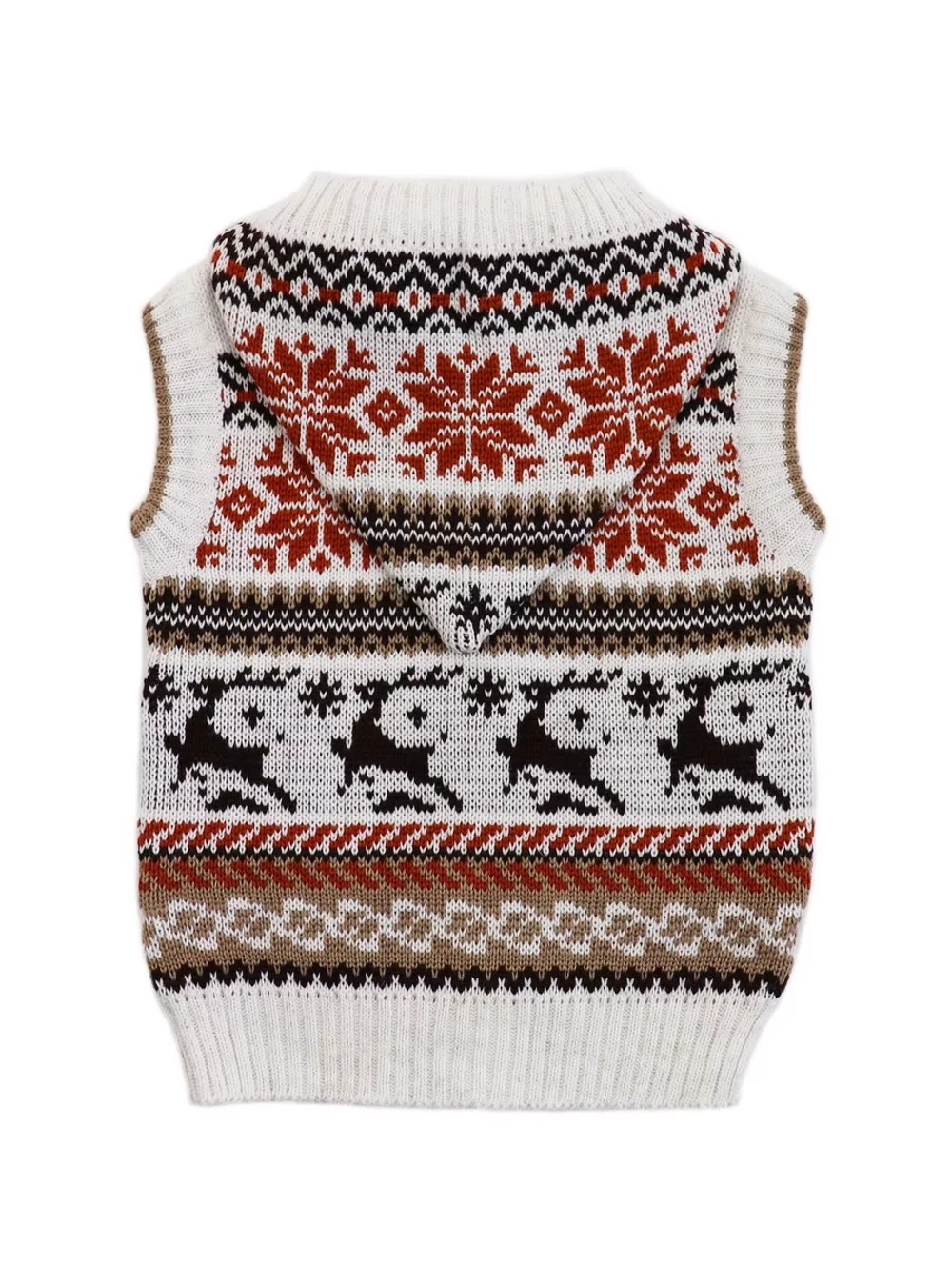 Жилет вязаный на молнии с капюшоном