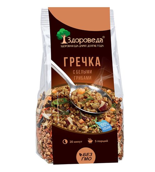 Гречка с белыми грибами  "Здороведа", 250г.