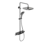 Душевая система Abelsberg Lineara SNS52890GM с термостатом и полкой для душа, космическая сталь