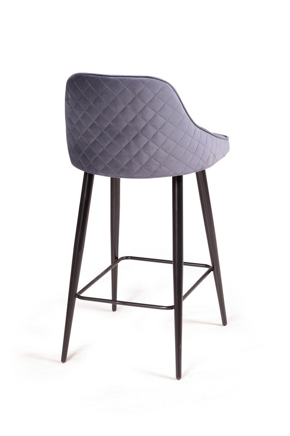 Стул полубарный Neo ромб, бархат серый 27