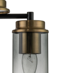 Настольный светильник 2х40Вт Е14, металл/стекло, черный/бронза