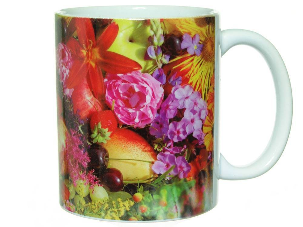 Кружка 300мл Фрукты с цветами