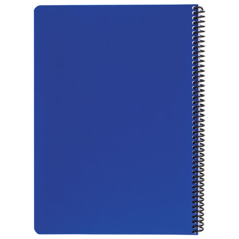 Тетрадь А4, 120 листов, BRAUBERG "Metropolis", спираль пластиковая, клетка, обложка пластик, СИНИЙ, 403389