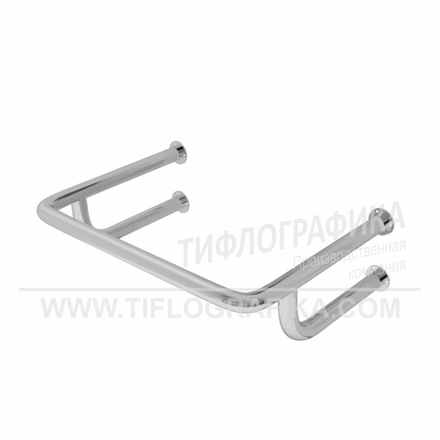Поручень опорный для раковины, пристенный, усиленный, нерж. сталь, 200x790x630 мм, D38 мм