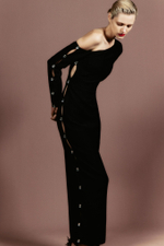 Платье миди из крепа с кристаллами