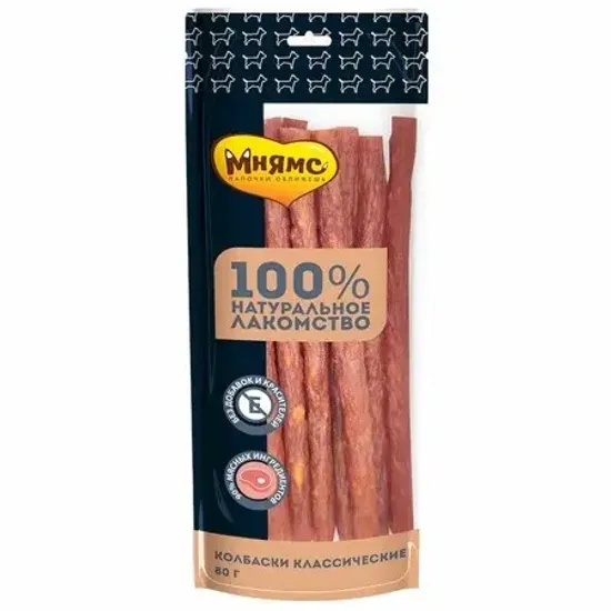 Мнямс Лакомство для собак Колбаски Классические, 80 гр