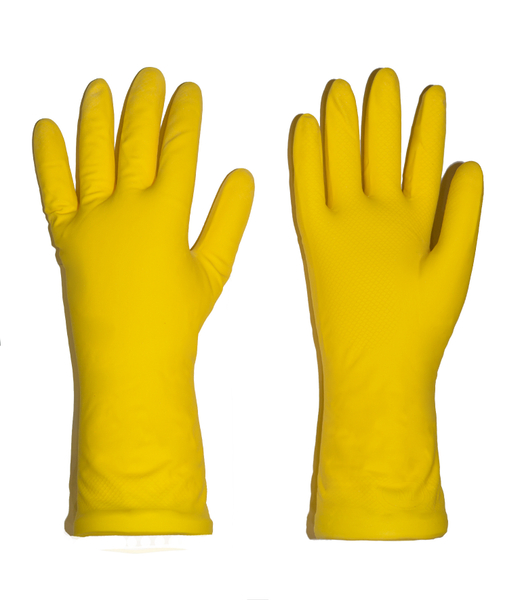 Перчатки хозяйственные латексные с хлопковым напылением Лотос