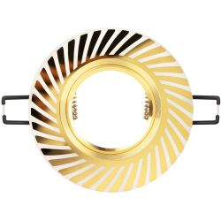 Светильник встраиваемый cо светодиодной подсветкой ЭРА DK LD39 WH/GD /1 под лампу MR16 GU5.3 белый/золото | Встраиваемые LED светильники