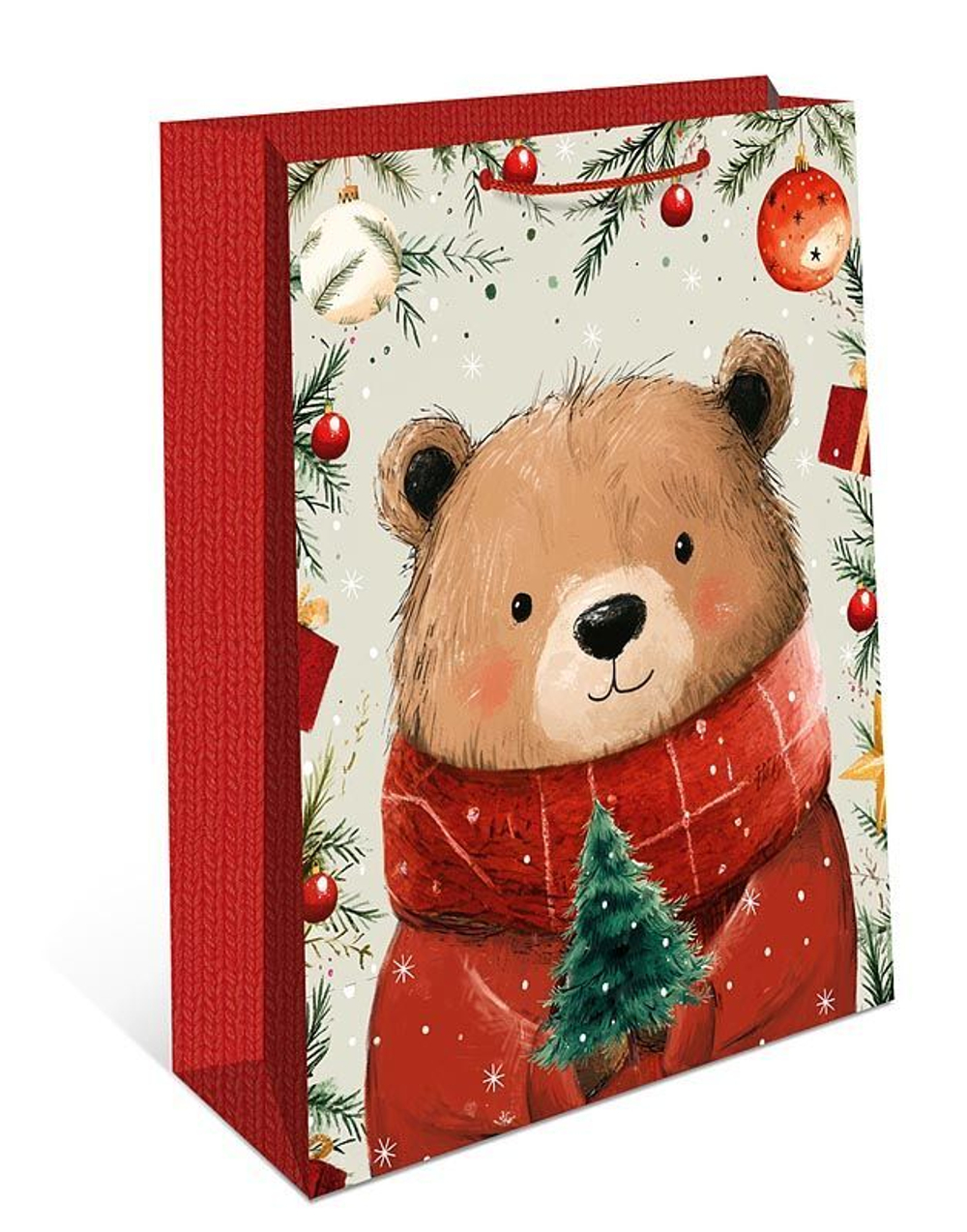 Пакет подар. бум. новогодн. 18*23*6см 157гр/м Мишка