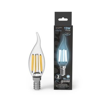 Лампа светодиодная Filament Свеча на ветру E14 13W 4100K 104801213 Gauss
