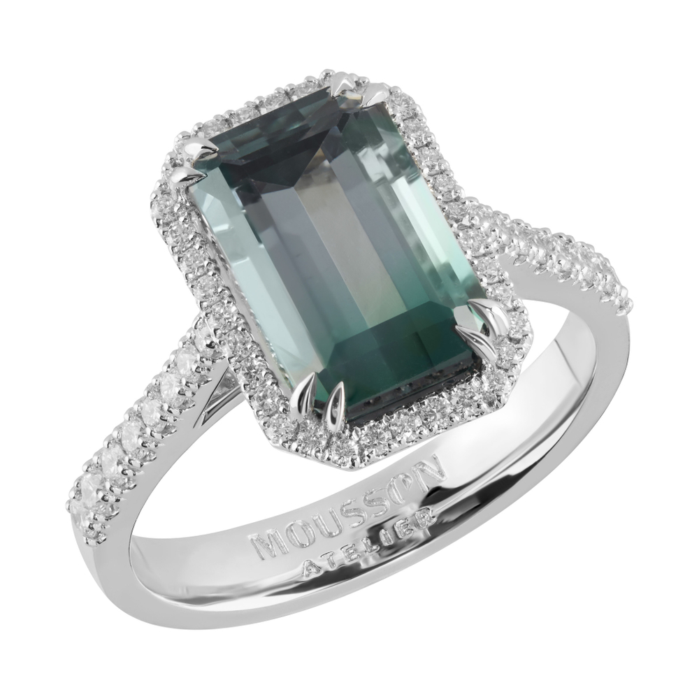 Кольцо с турмалином и бриллиантами, R0070-11/1