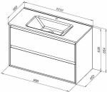 Тумба с раковиной Aquanet Милан 336380/254365 100 дуб рустикальный