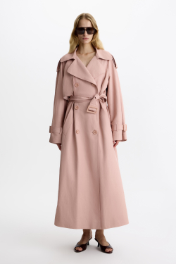Тренч «Роза пудровая» удлиненный
