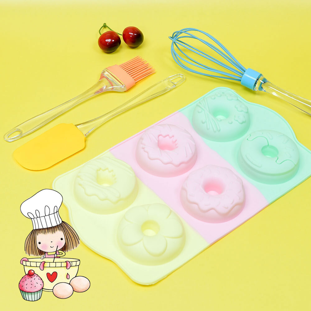 Набор Юного кондитера "Пончики" (форма 27*17см, венчик, кисточка, лопатка)