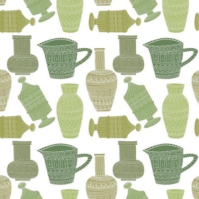 Athenian vases in green colors