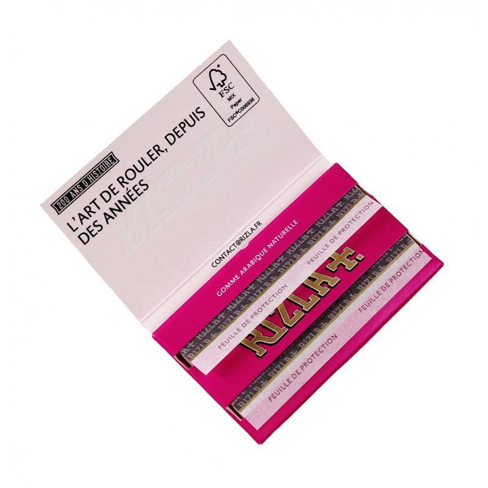 Бумага для сигарет блок "Rizla+" Micron Pink Edition 12.5гр/м 120л*25шт
