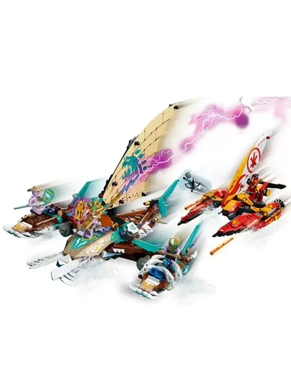 Конструктор Ниндзя Морская битва на катамаране 820 дет 3083