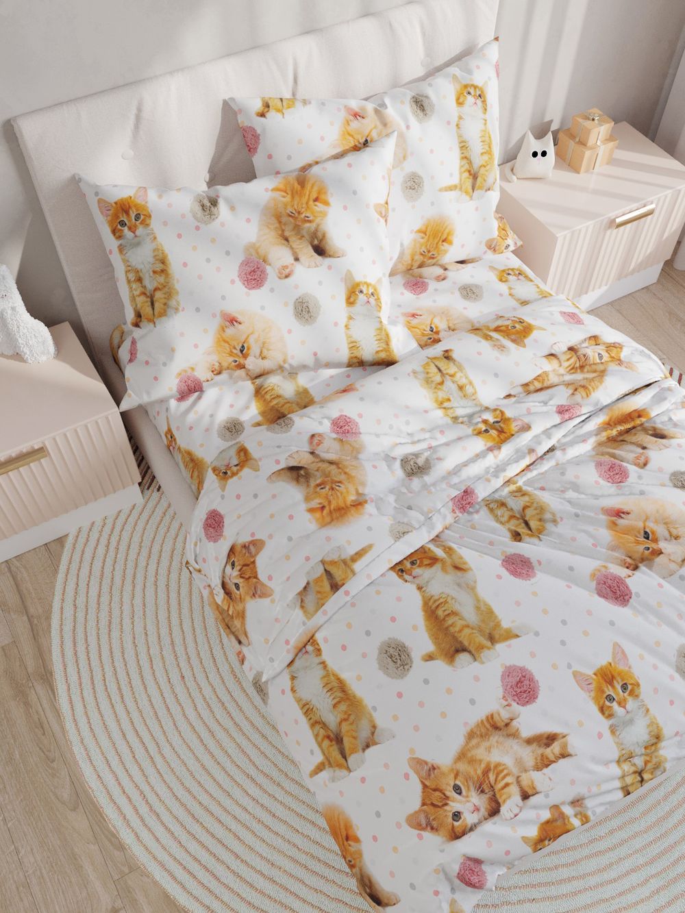 Комплект наволочек 2шт Сказка "Котята" 40х60 см, перкаль