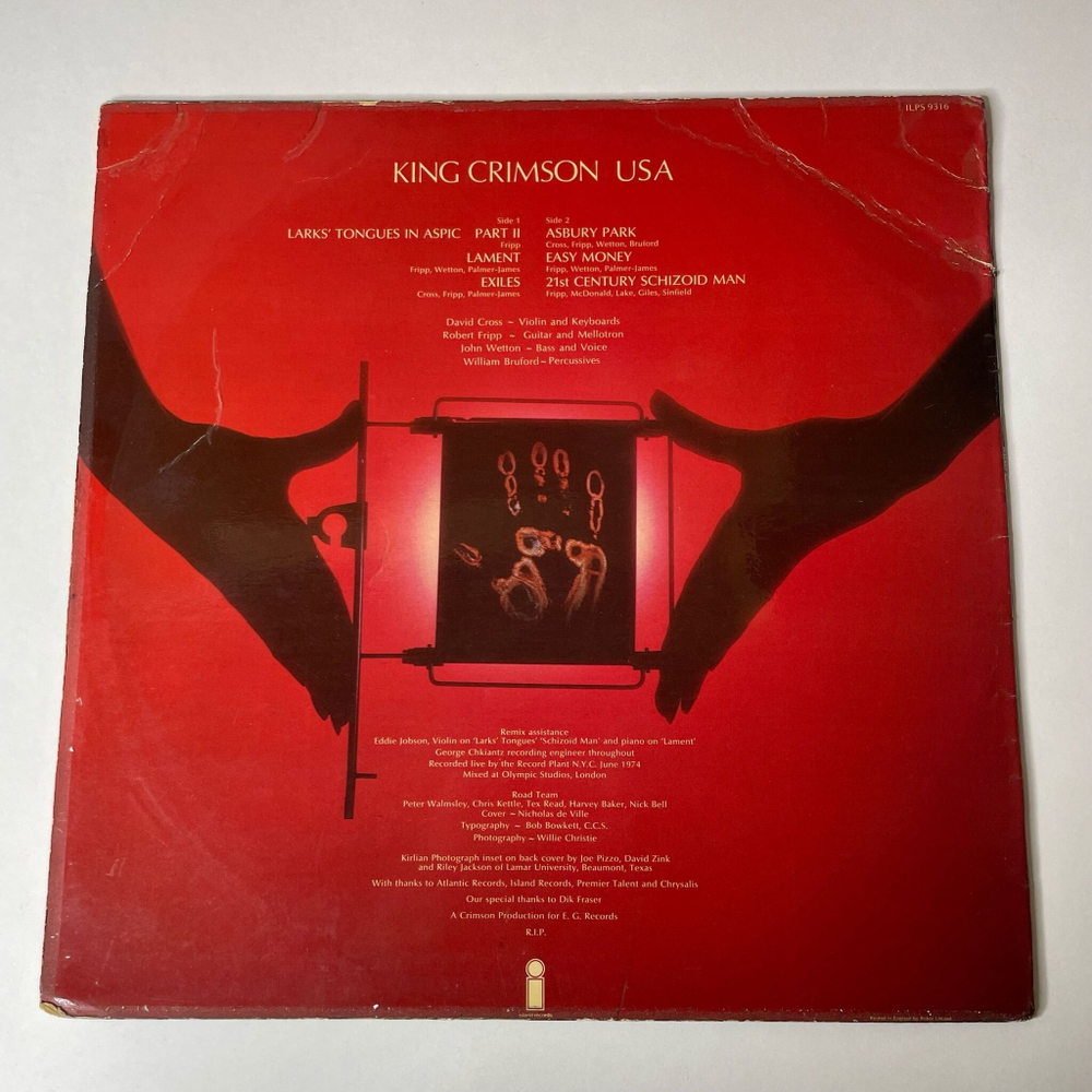 Винтажная виниловая пластинка LP King Crimson USA (UK 1975)