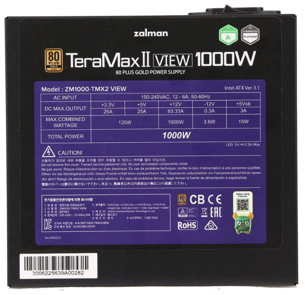 Блок питания Zalman ZM1000-TMX2 VIEW 1000 Вт