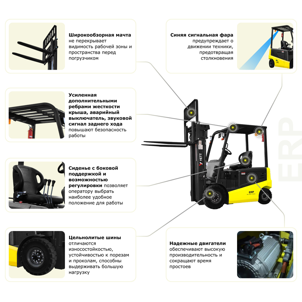 Электрический погрузчик YETT ERP16-ZSM550-SS