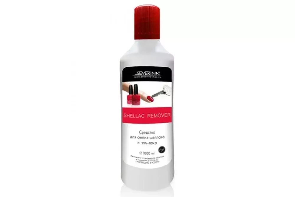1000ml SEVERINA Суперэффективная жидкость д/снятия гель-лака *15