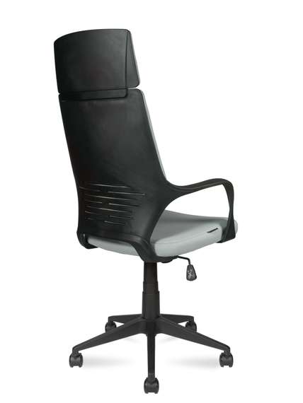 Кресло офисное Норден / Айкью / IQ / черный пластик / светло серая ткань