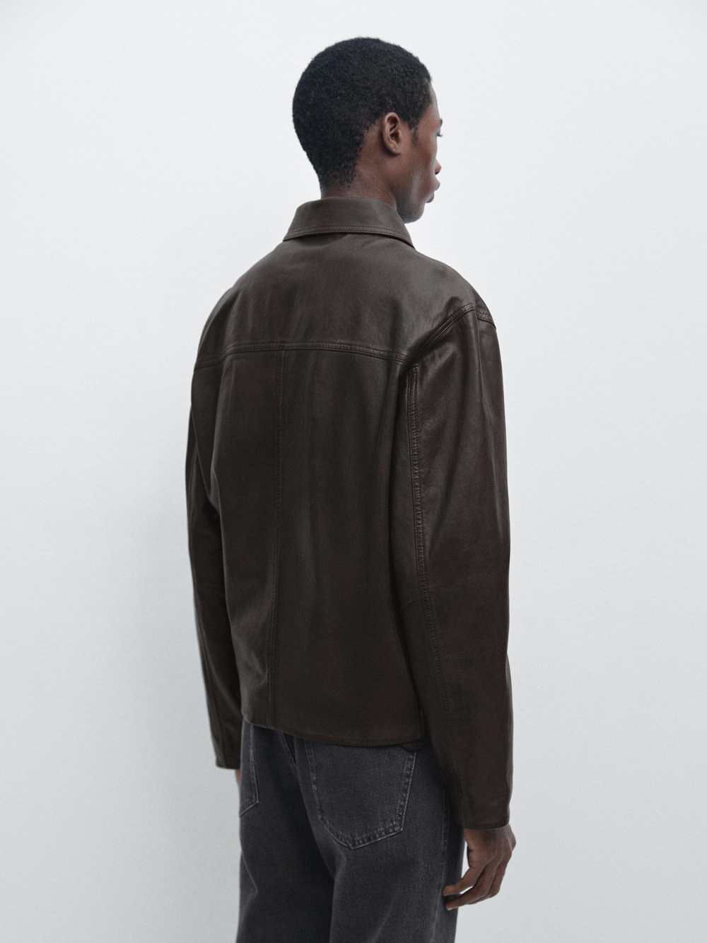 Massimo Dutti Кожаная куртка наппа, коричневый