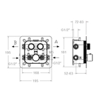 Встраиваемый термостатический смеситель для душа на 2 выхода RS SMART 85T201SGR графит