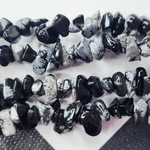 Обсидиан, галтовка, чипсы, каменная крошка, р-р 8-12мм, цена за нить 20 см