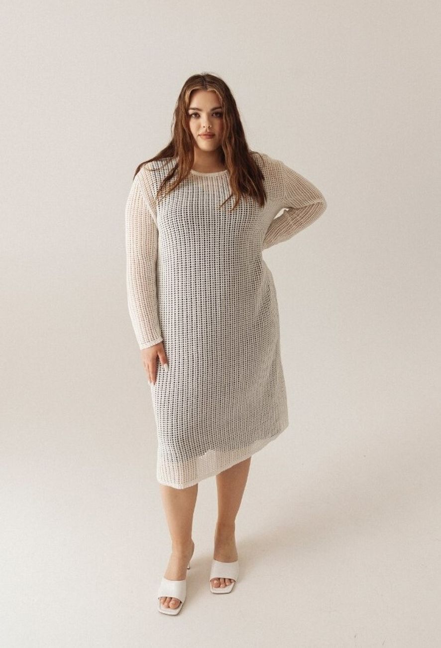 Платье кроше, белый