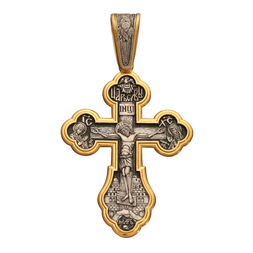 Крест из серебра/Позолота/Ангел-Хранитель