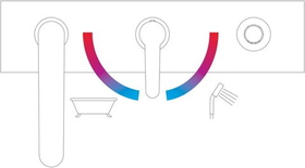 Смеситель Puri для ванны с тремя отверстиями