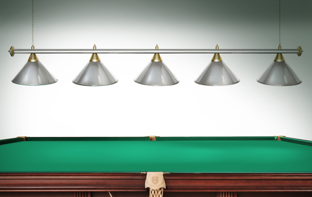 Лампа STARTBILLIARDS 5 пл. (плафоны золотые,штанга золотая,фурнитура золото)