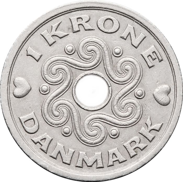 1 крона 1992-2022 Дания