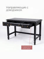 Стол письменный, 140х65х84, Джоли, компьютерный, с ящиками, массив березы, черный, MAKOSA