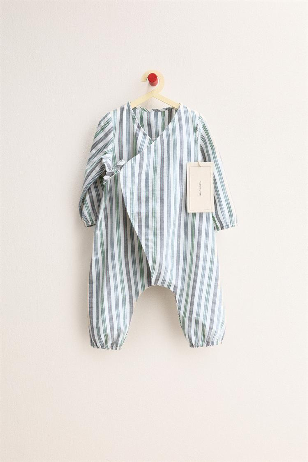 ZARA TIMELESS — КОМБИНЕЗОН В ПОЛОСКУ, ЭКРЮ/СИНИЙ