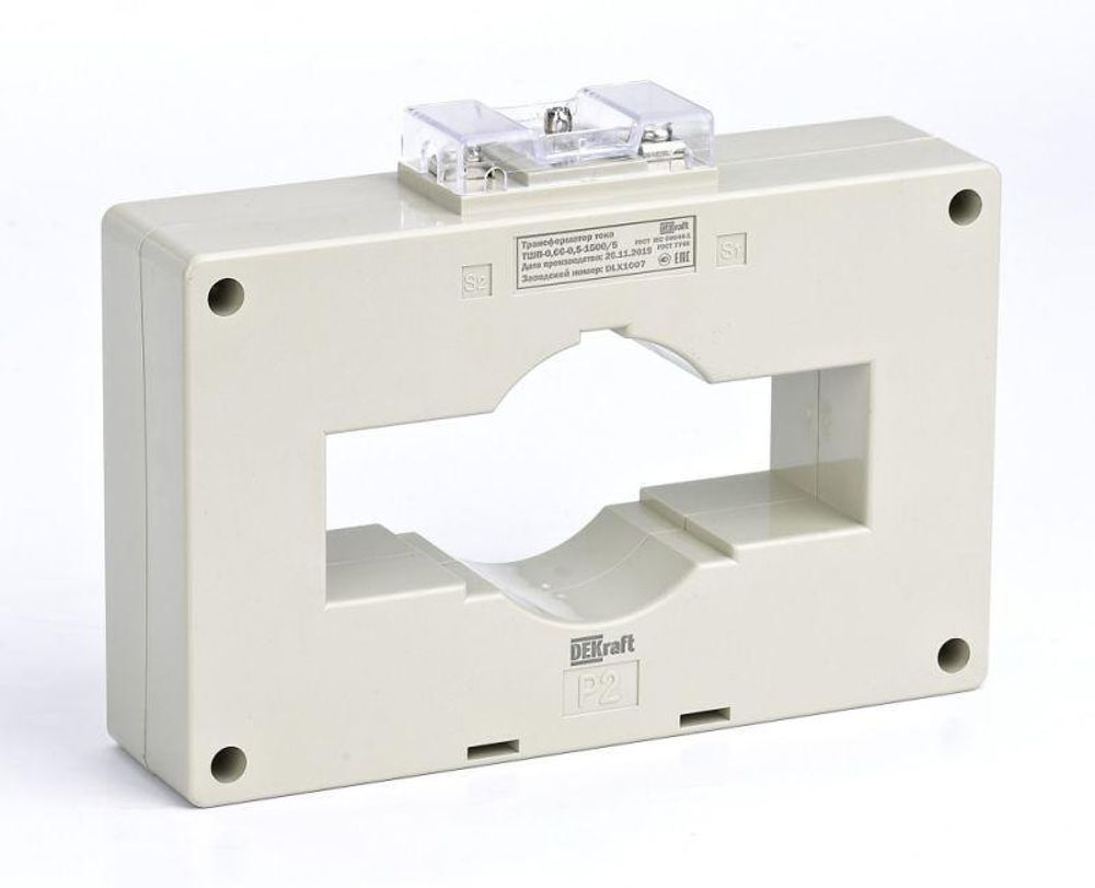 Трансформатор тока ТШП-0.66 1500/5А кл. точн. 0.5S 15В.А d80мм DEKraft 50123DEK