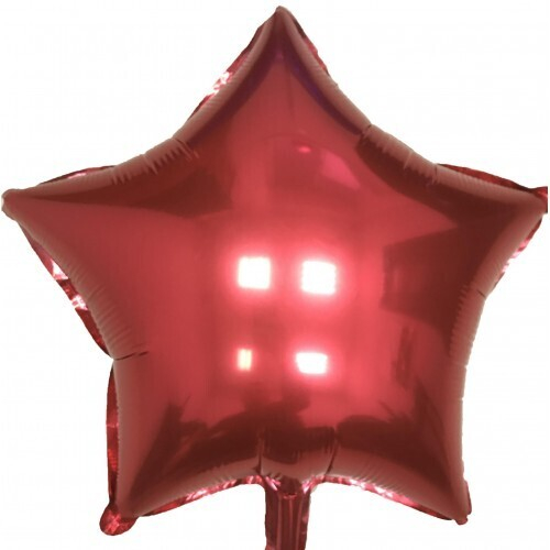 Шар фольгированный Звезда "Burgundy" 18" с гелием